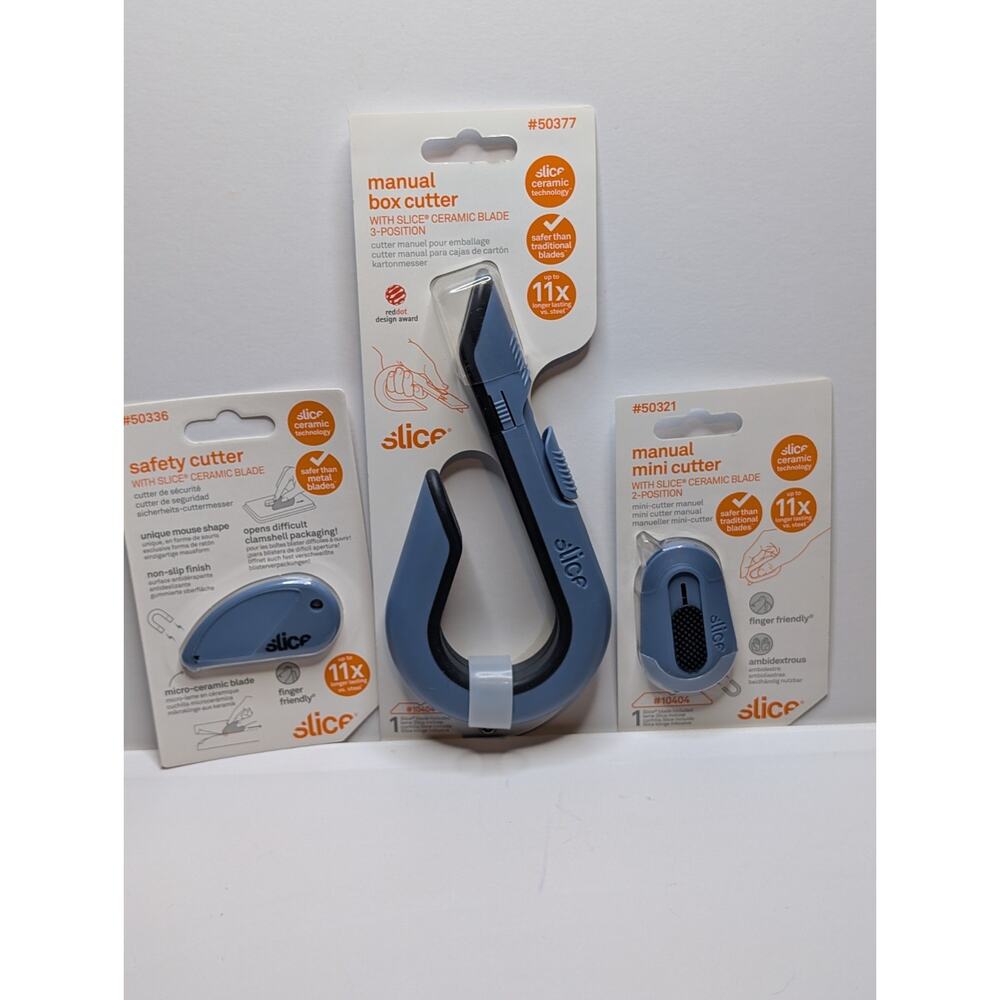 Lot of 3 Slice Manual Box Cutter Mini Safety Cutter Ceramic Blade New